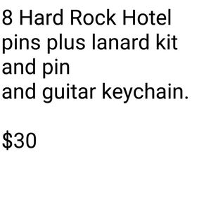 Hard Rock Hotel Pins and Guitar Keychain
